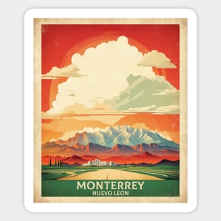 Monterrey Nuevo Leon Mexico Vintage Tourism Travel Sunset Sticker